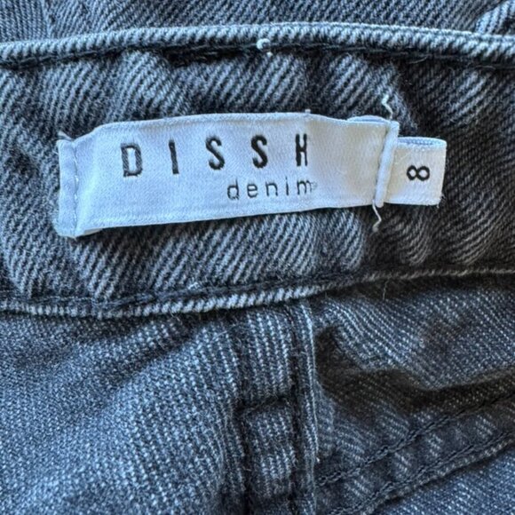 Dissh Faded Wash Black Denim Rolled Cuffed Sumer Shorts Size 8 - Picture 3 of 6